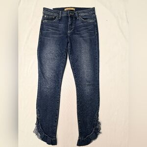 Joe's The Icon Mid Rise Ruffle Hem Ankle Skinny Jeans- (Waist 28) Pre-Loved